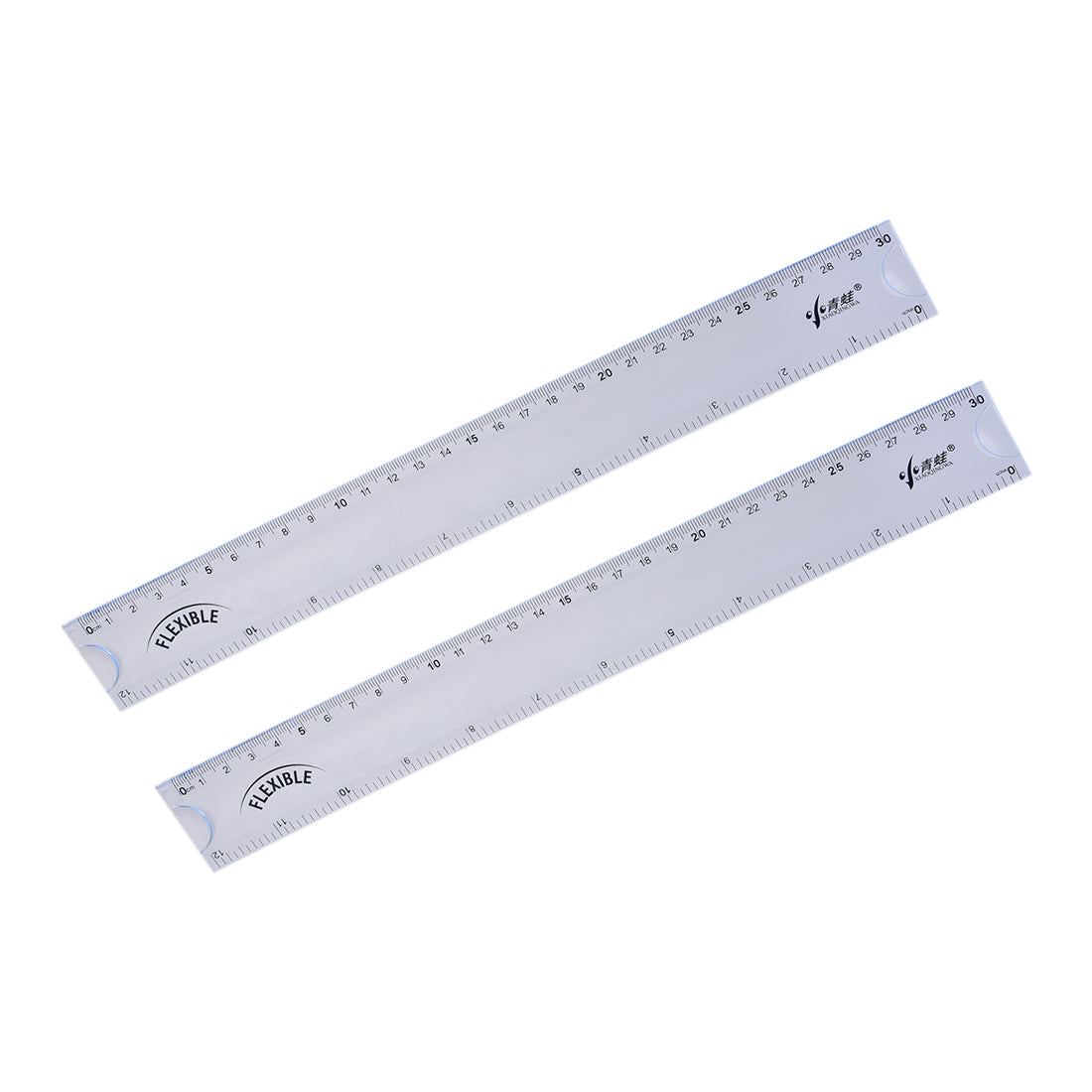 uxcell Uxcell Flexible Straight Ruler 30cm 12 Inch PVC Measuring Tool Clear 2pcs