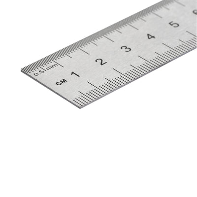 Harfington Uxcell Straight Ruler 15cm 6 Inch Metric Stainless Steel Measuring Tool with Hanging Hole 5pcs