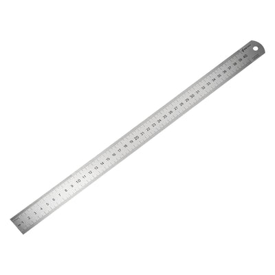 Harfington Uxcell Straight Ruler 40cm 16 Inch Metric Stainless Steel Measuring Tool with Hanging Hole