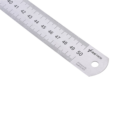 Harfington Uxcell Straight Ruler 50cm 20 Inch Metric Stainless Steel Measuring Tool with Hanging Hole