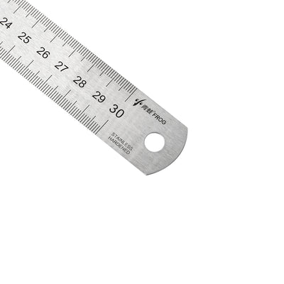 Harfington Uxcell Straight Ruler 50cm 20 Inch Metric Stainless Steel Measuring Tool with Hanging Hole