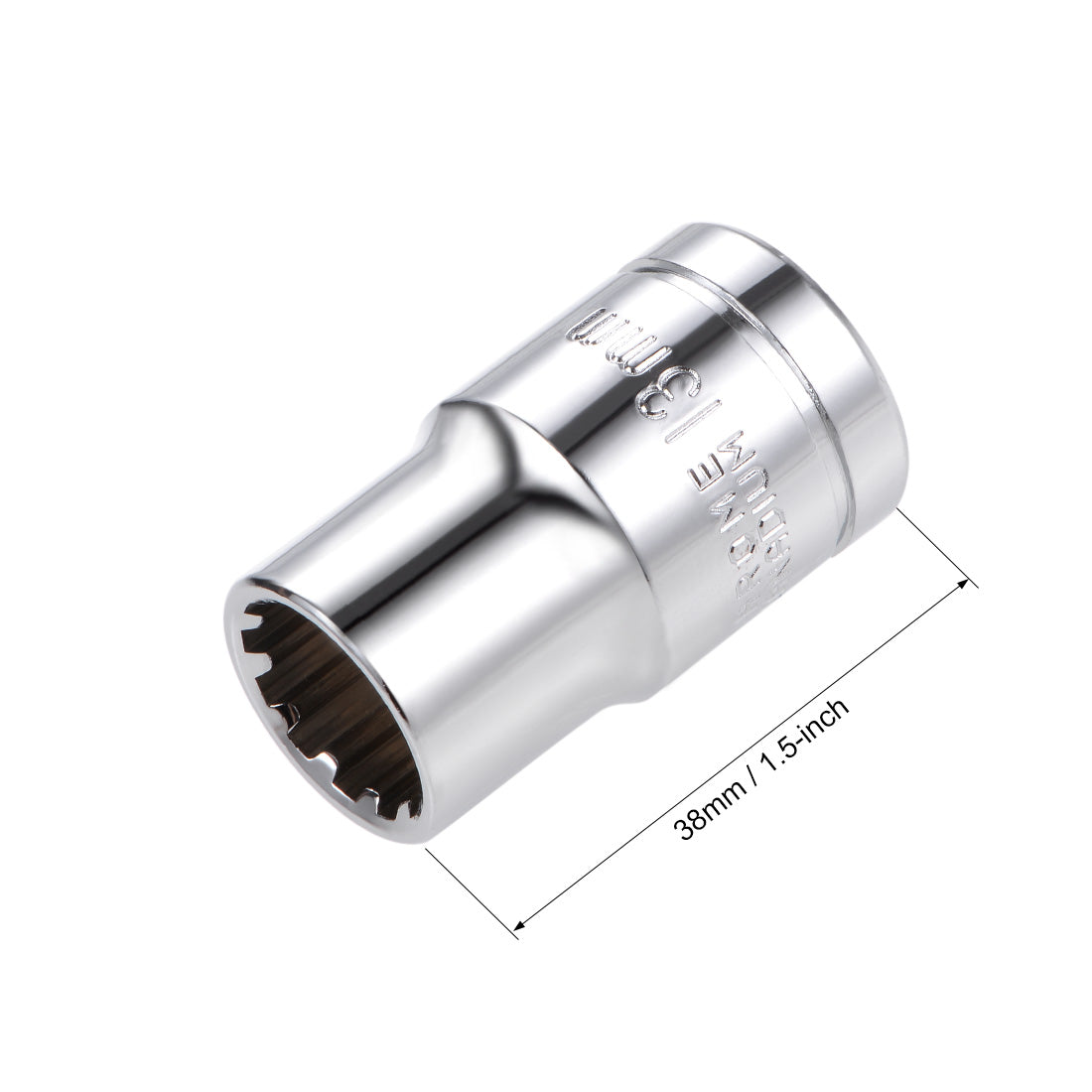 uxcell Uxcell 2Stk. universell Spline Sockel seicht 12-Punkte Cr-V Stahl 1/2 Inch Antrieb E13