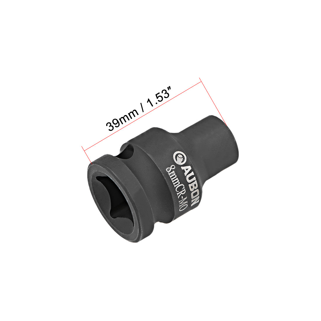 uxcell Uxcell Square Drive Shallow Impact Socket, Cr-Mo Alloy Steel, 6-Point, Metric