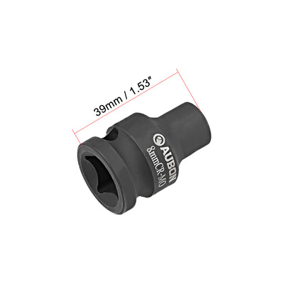 Harfington Uxcell Square Drive Shallow Impact Socket, Cr-Mo Alloy Steel, 6-Point, Metric