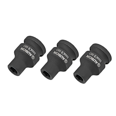 Harfington Uxcell 3 Pcs 1/2-Inch Drive by 8mm Shallow Impact Socket, Cr-Mo, 6-Point, Metric