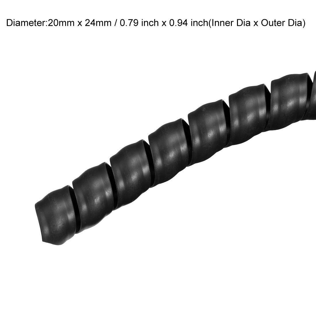 uxcell Uxcell Flexible Spiralrohrwickel Kabelführungshülse 20 mm x 24 mm Kabel verwalten 2 Meter Länge Schwarz