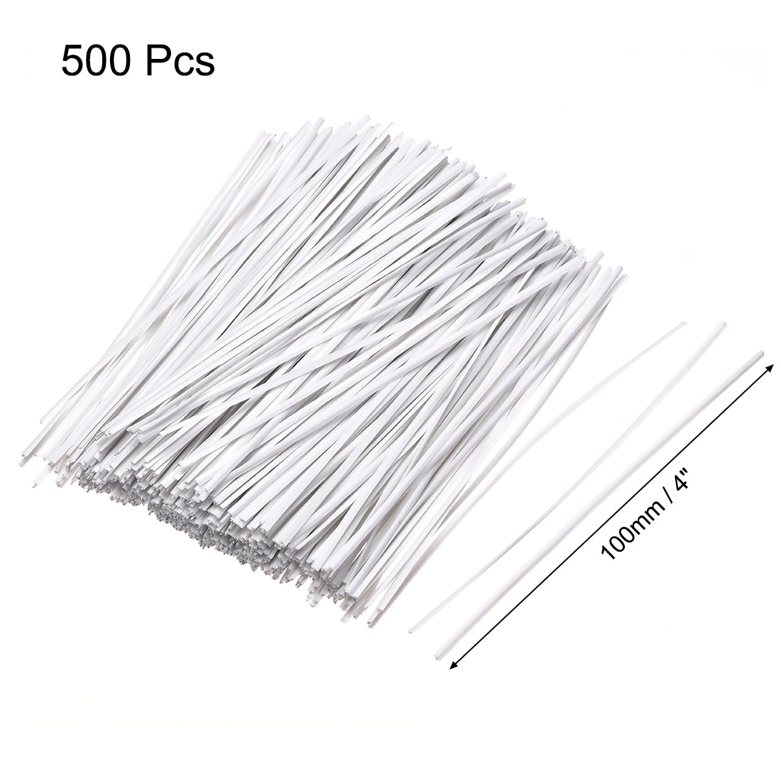 uxcell Uxcell 4 Inches Plastic Twist Ties Reusable Cable Cord Wire Ties White 500pcs