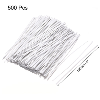 Harfington Uxcell 4 Inches Plastic Twist Ties Reusable Cable Cord Wire Ties White 500pcs