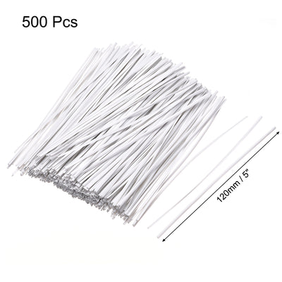 Harfington Uxcell 5 Inches Plastic Twist Ties Reusable Cable Cord Wire Ties White 500pcs