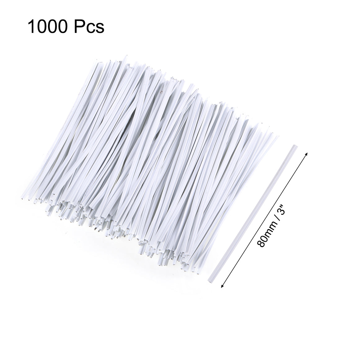 uxcell Uxcell 3 Inches Plastic Twist Ties Reusable Cable Cord Wire Ties White 1000pcs