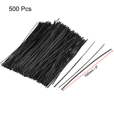 Harfington Uxcell 4 Inches Plastic Twist Ties Reusable Cable Cord Wire Ties Black 500pcs