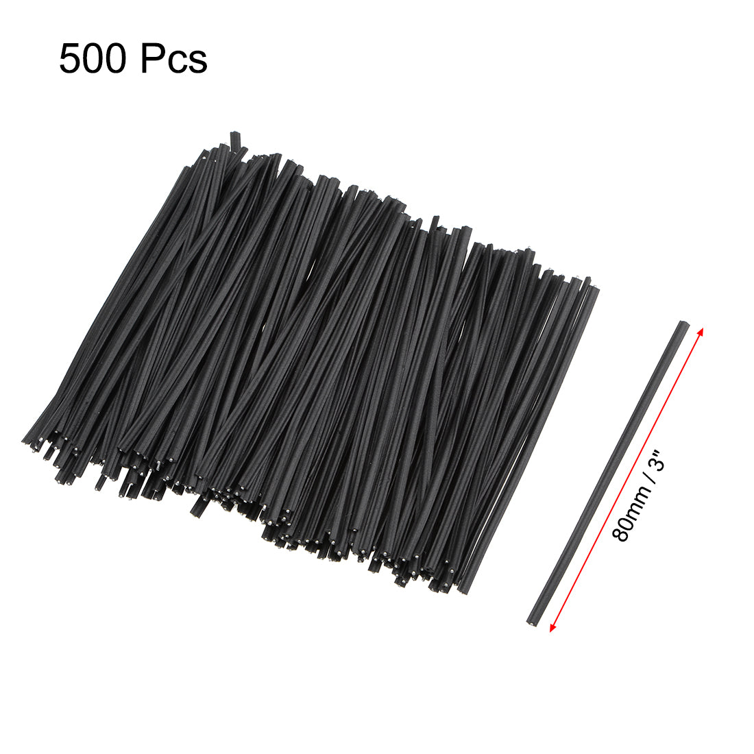 uxcell Uxcell 3 Inches Plastic Twist Ties Reusable Cable Cord Wire Ties Black 500pcs