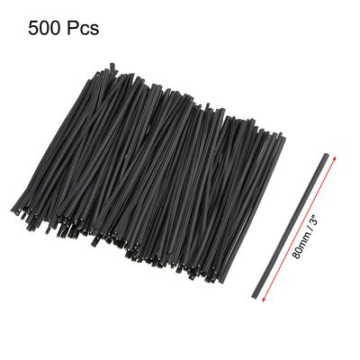 Harfington Uxcell 3 Inches Plastic Twist Ties Reusable Cable Cord Wire Ties Black 500pcs