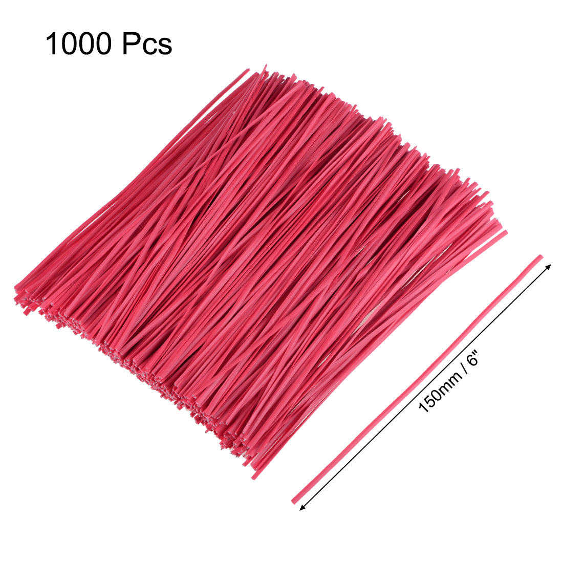 uxcell Uxcell 6 Inches Plastic Twist Ties Reusable Cable Cord Wire Ties Red 1000pcs