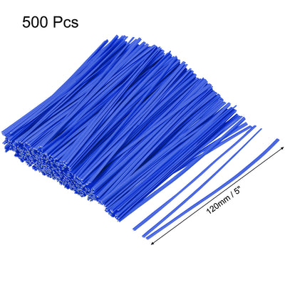 Harfington Uxcell 5 Inches Plastic Twist Ties Reusable Cable Cord Wire Ties Blue 500pcs