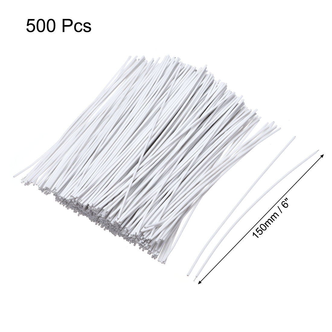 uxcell Uxcell 6 Inches Metallic Twist Ties Reusable Cable Cord Wire Ties White 500pcs