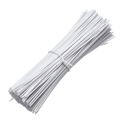 Harfington Uxcell 6 Inches Metallic Twist Ties Reusable Cable Cord Wire Ties White 500pcs