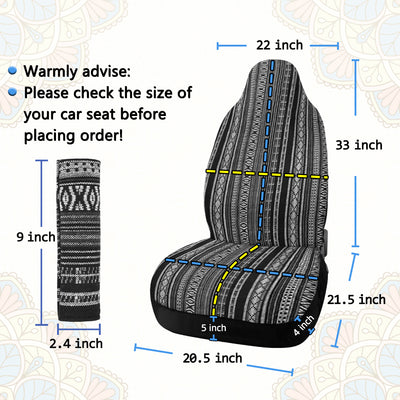 Harfington 2pcs Universal Front Seat Cover Baja Saddle Blanket Seat Cover Protectors with 2 Seat Belt Pad