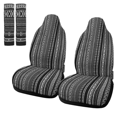 Harfington 2pcs Universal Front Seat Cover Baja Saddle Blanket Seat Cover Protectors with 2 Seat Belt Pad