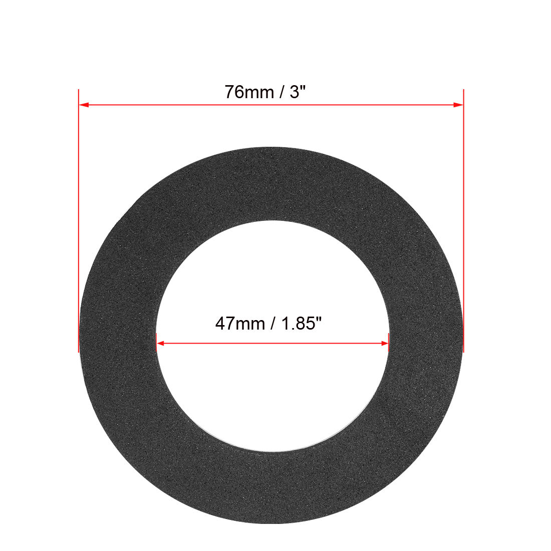 uxcell Uxcell Black 3 Inch EVA Foam Speaker Edge Surround Rings for Speak Repair or DIY