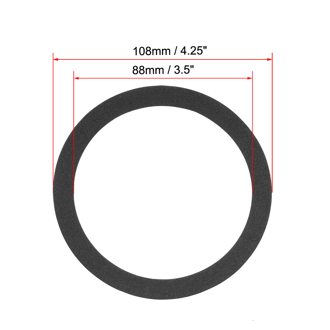 uxcell Uxcell Black 4 Inch EVA Foam Speaker Edge Surround Rings for Speaker Repair DIY 2Pcs