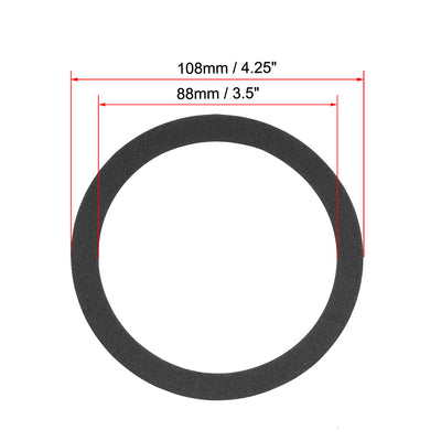 Harfington Uxcell Black 4 Inch EVA Foam Speaker Edge Surround Rings for Speaker Repair DIY 2Pcs