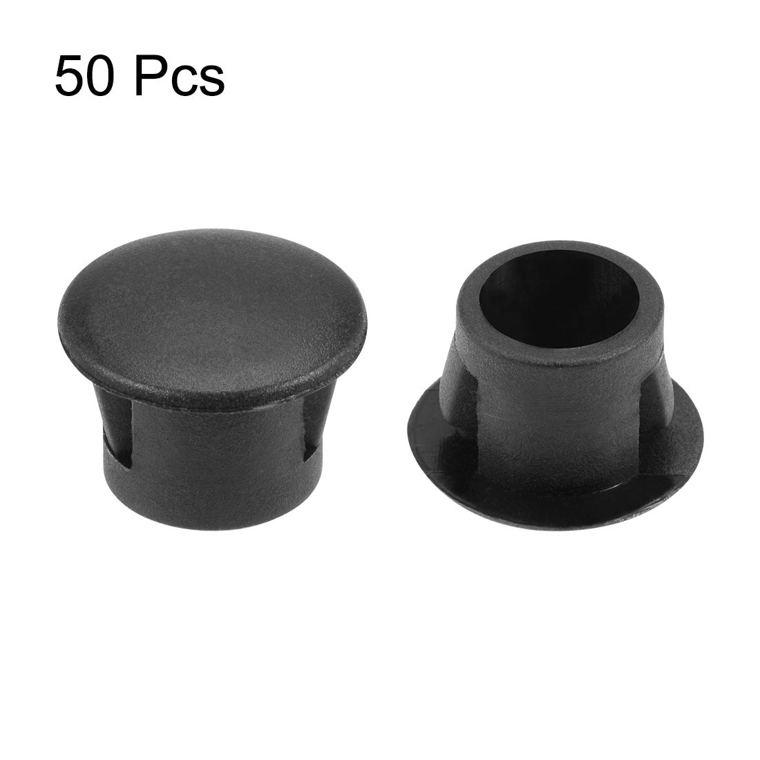 uxcell Uxcell Hole Plugs Black Plastic 8mm(5/16-inch) Snap in Locking Hole Tube Fastener Cover Flush Type Panel Plugs 50 Pcs