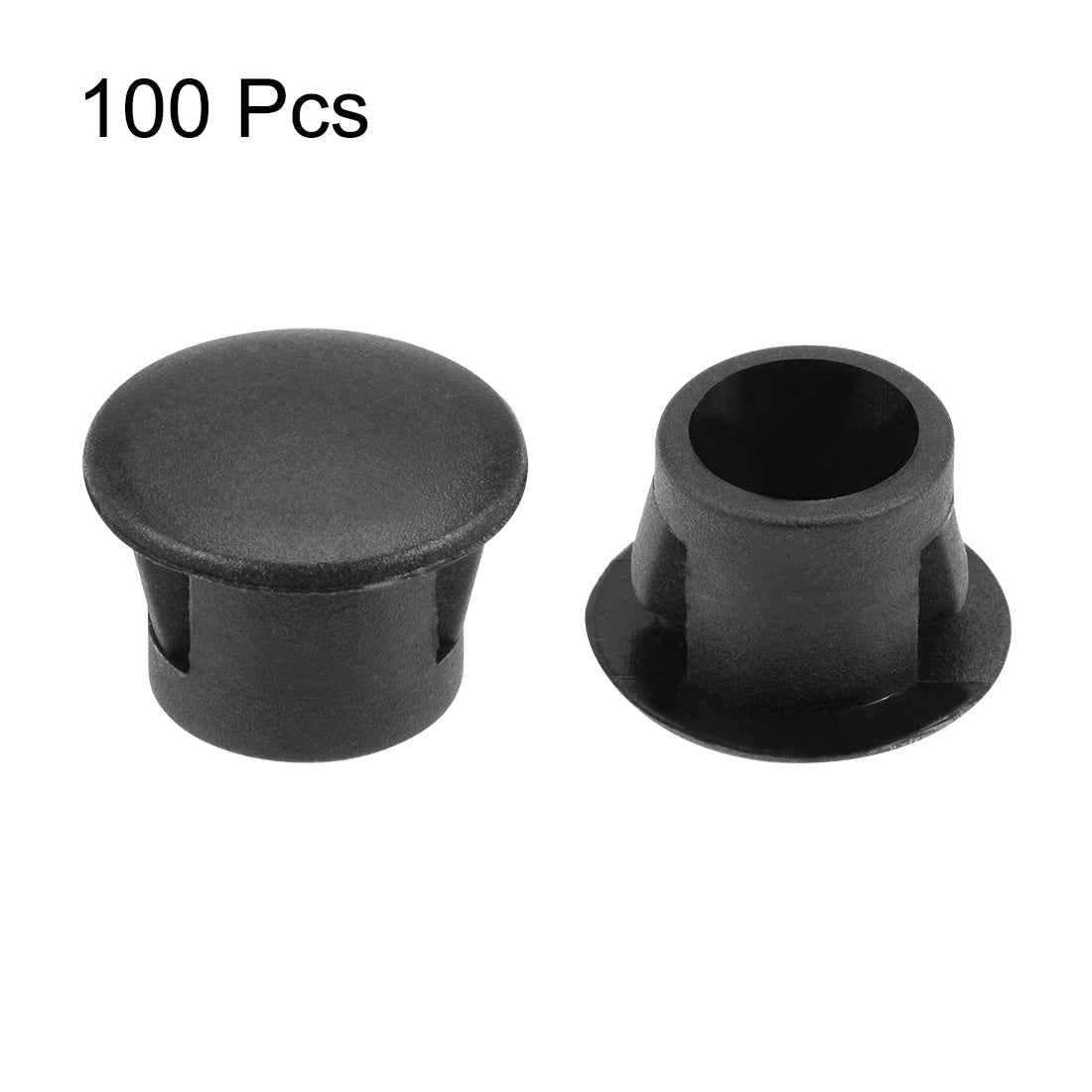 uxcell Uxcell Hole Plugs Black Plastic 8mm Snap in Locking Hole Tube Fastener Cover Flush Type Panel Plugs 100 Pcs