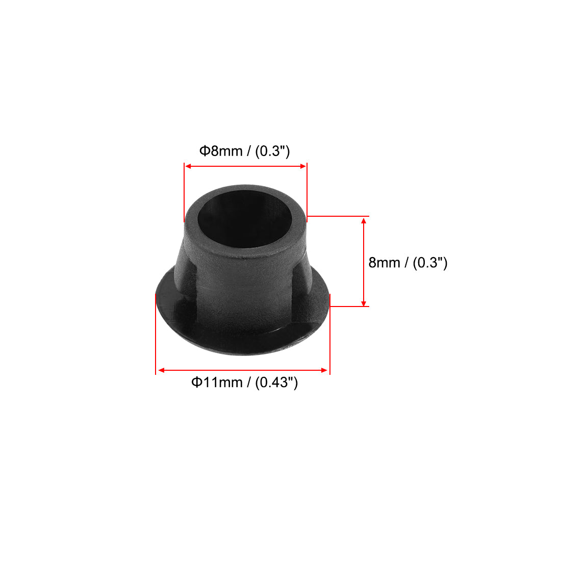 uxcell Uxcell Hole Plugs Black Plastic 8mm Snap in Locking Hole Tube Fastener Cover Flush Type Panel Plugs 100 Pcs