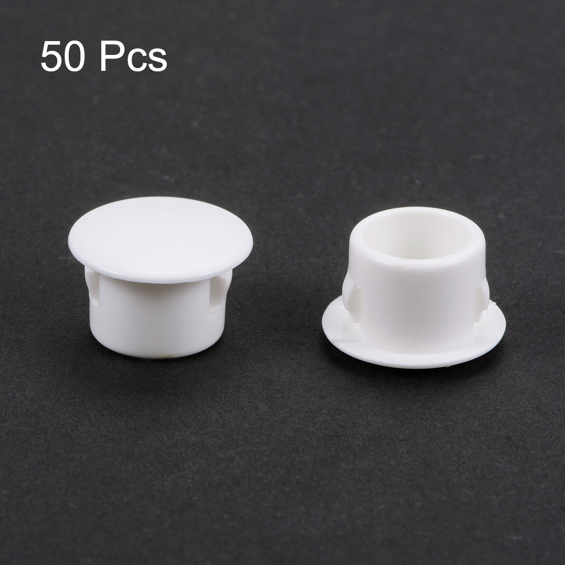 uxcell Uxcell Hole Plugs White 13mm(1/2-inch) Snap in Locking Hole Tube Fastener Cover 50 Pcs