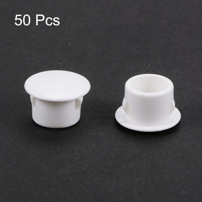 Harfington Uxcell Hole Plugs White 13mm(1/2-inch) Snap in Locking Hole Tube Fastener Cover 50 Pcs