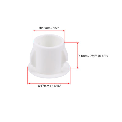 Harfington Uxcell Hole Plugs White 13mm(1/2-inch) Snap in Locking Hole Tube Fastener Cover 50 Pcs