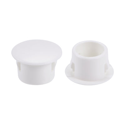 Harfington Uxcell Hole Plugs White 13mm(1/2-inch) Snap in Locking Hole Tube Fastener Cover 50 Pcs