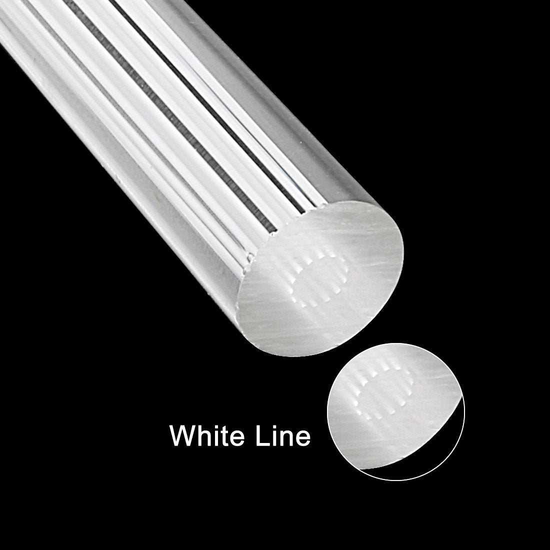 uxcell Uxcell Solid Acrylic Round Rod Straight Light White Line PMMA Bar 12mmx250mm 2Pcs