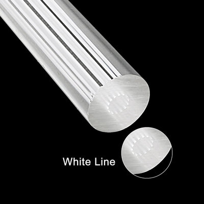 Harfington Uxcell Solid Acrylic Round Rod Straight Light White Line PMMA Bar 12mmx250mm 2Pcs