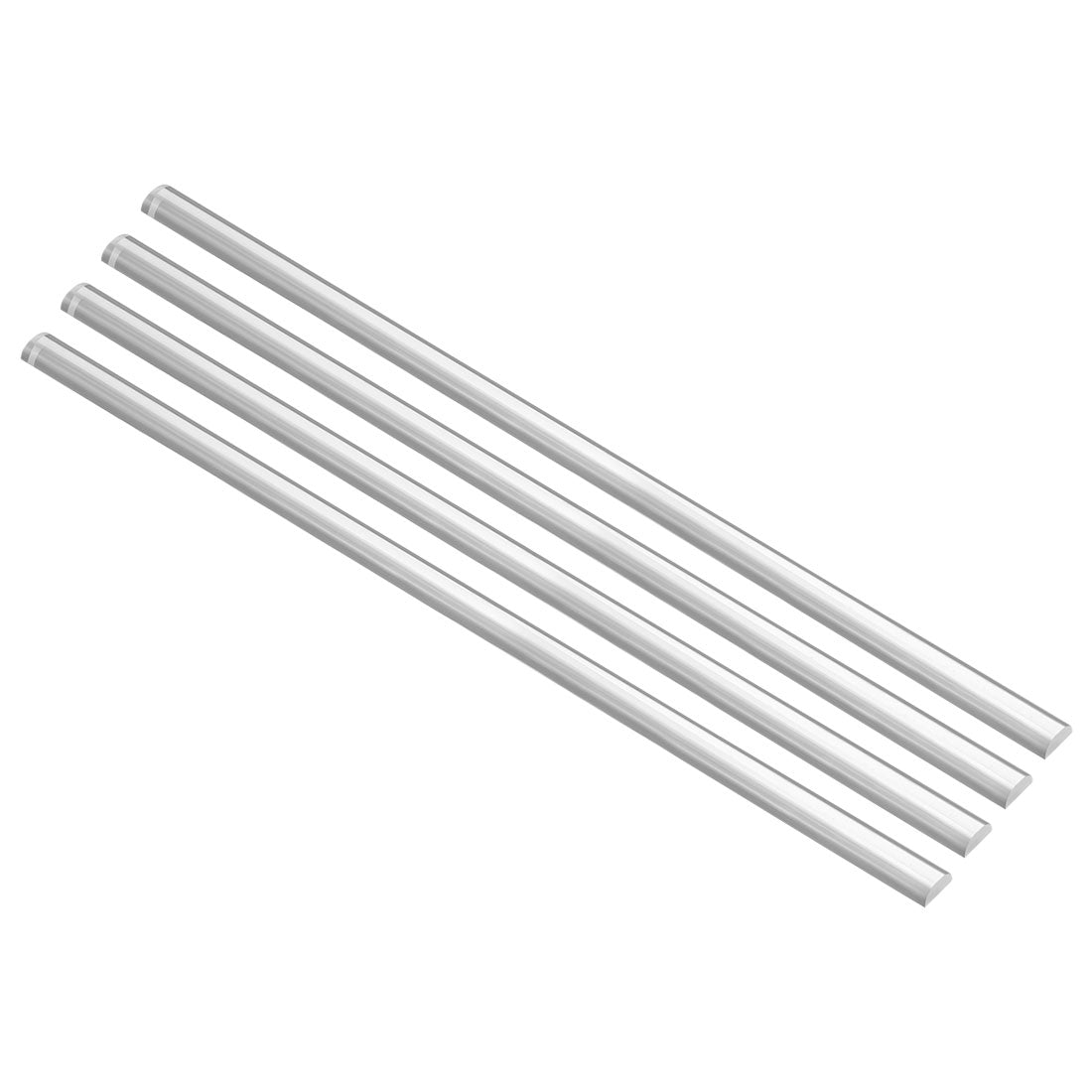 uxcell Uxcell 5mmx10mmx250mm Semicircle Shape Solid Acrylic Rod PMMA Extruded Bar Clear 4Pcs