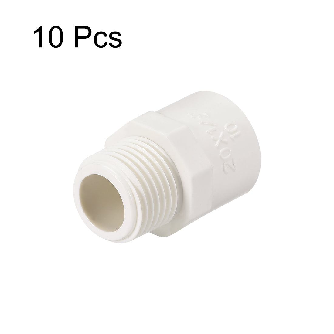 uxcell Uxcell 20mm Slip x G1/2 Male Thread PVC Pipe Fitting Adapter Connector 10Pcs