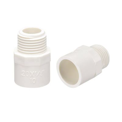 Harfington Uxcell 20mm Slip x G1/2 Male Thread PVC Pipe Fitting Adapter Connector 10Pcs