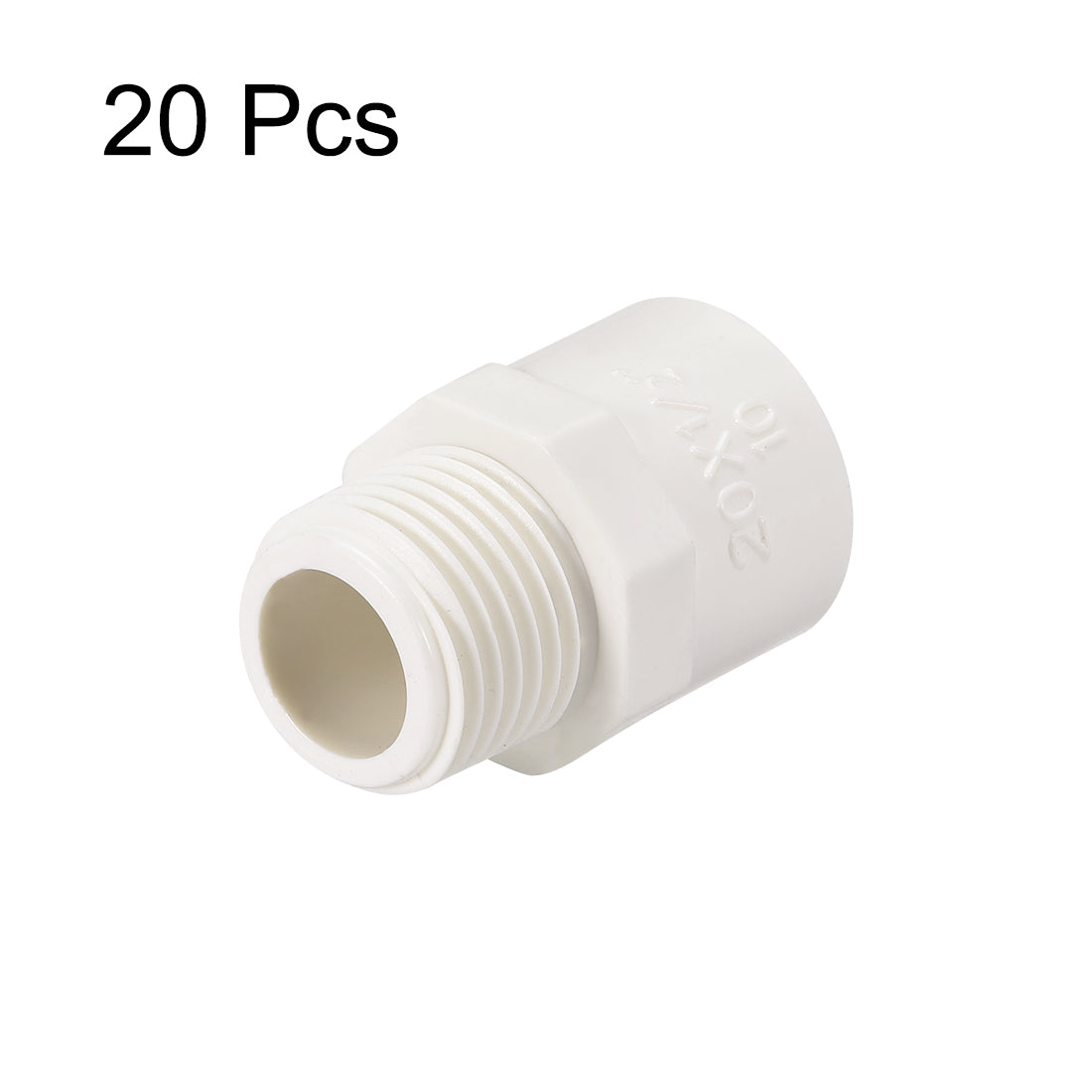 uxcell Uxcell 20stk. 20mm Rutsch X G1/2 Außengewinde PVC Rohrfitting Adapter Anschluss