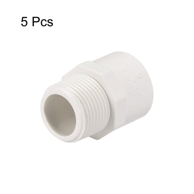 Harfington Uxcell 25mm Slip x G3/4 Male Thread PVC Pipe Fitting Adapter Connector 5Pcs