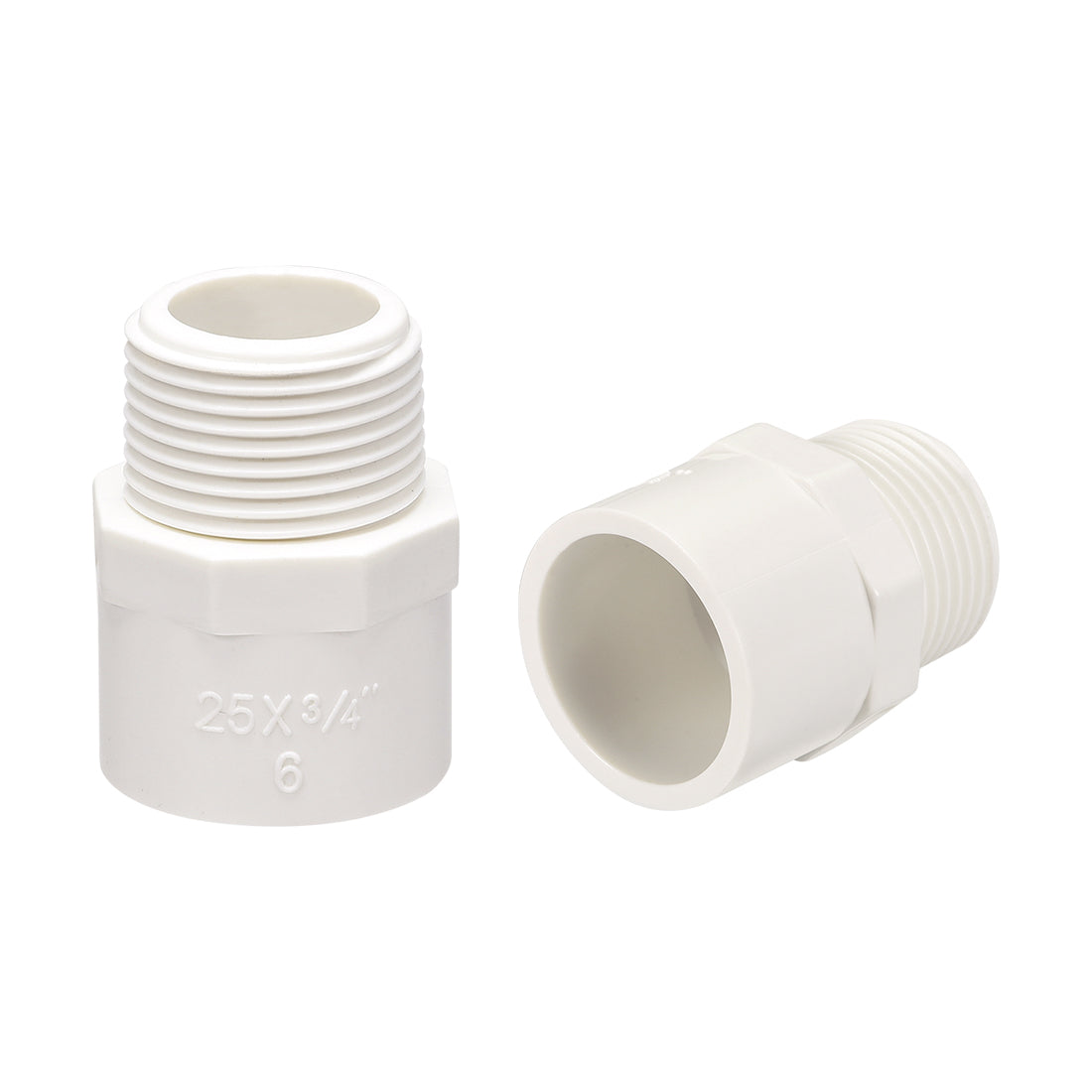 uxcell Uxcell 25mm Slip x G3/4 Male Thread PVC Pipe Fitting Adapter Connector 5Pcs