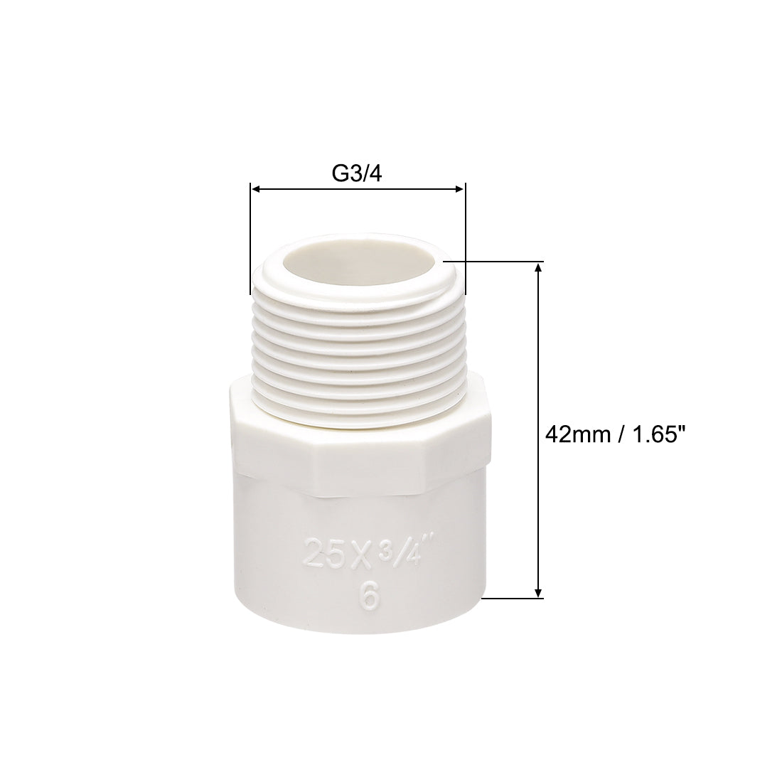 uxcell Uxcell 25mm Slip x G3/4 Male Thread PVC Pipe Fitting Adapter Connector 10Pcs