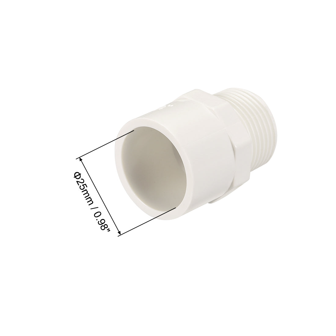 uxcell Uxcell 25mm Slip x G3/4 Male Thread PVC Pipe Fitting Adapter Connector 10Pcs