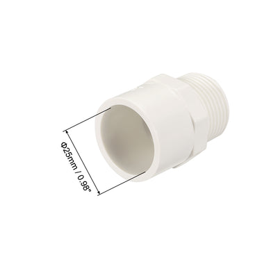 Harfington Uxcell 25mm Slip x G3/4 Male Thread PVC Pipe Fitting Adapter Connector 10Pcs