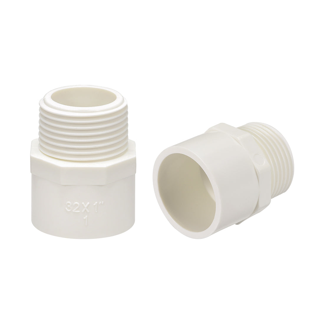 uxcell Uxcell 32mm Slip x G1 Male Thread PVC Pipe Fitting Adapter Connector 5Pcs