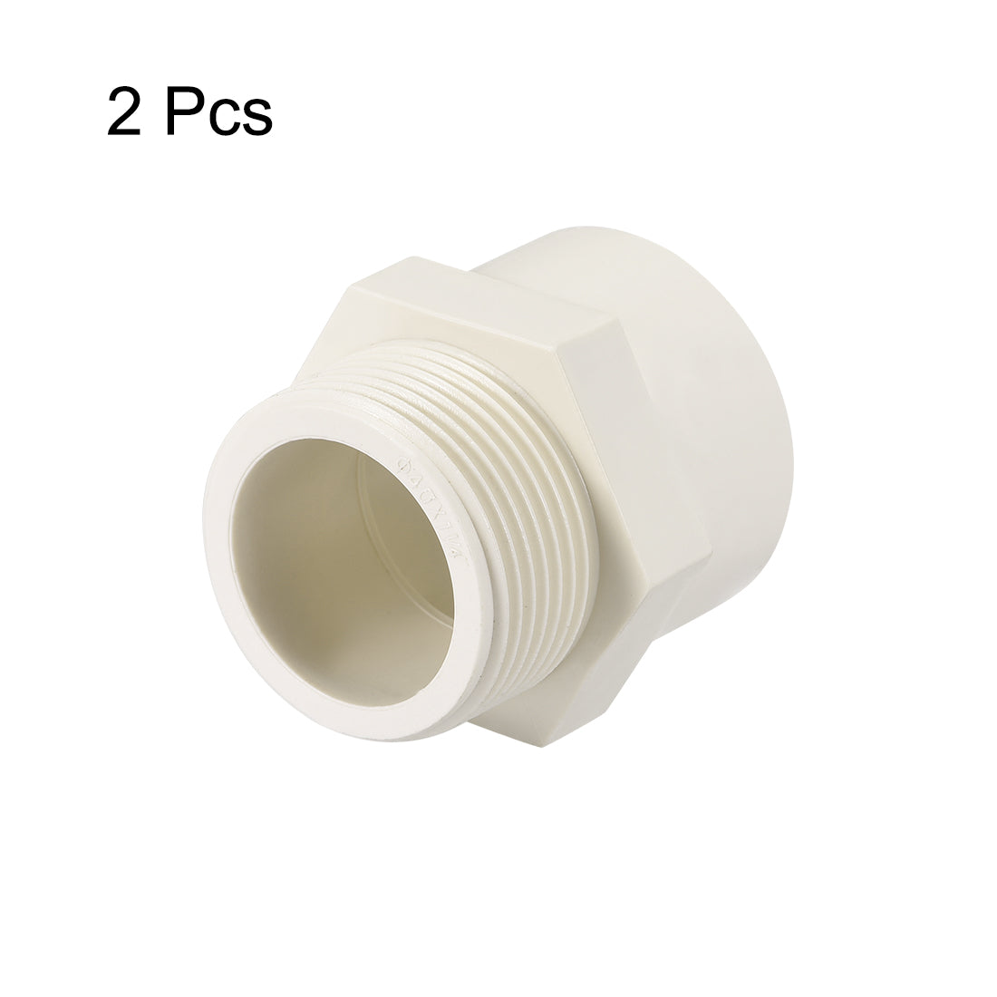 uxcell Uxcell 40mm Slip x G1-1/4 Male Thread PVC Pipe Fitting Adapter Connector 2Pcs