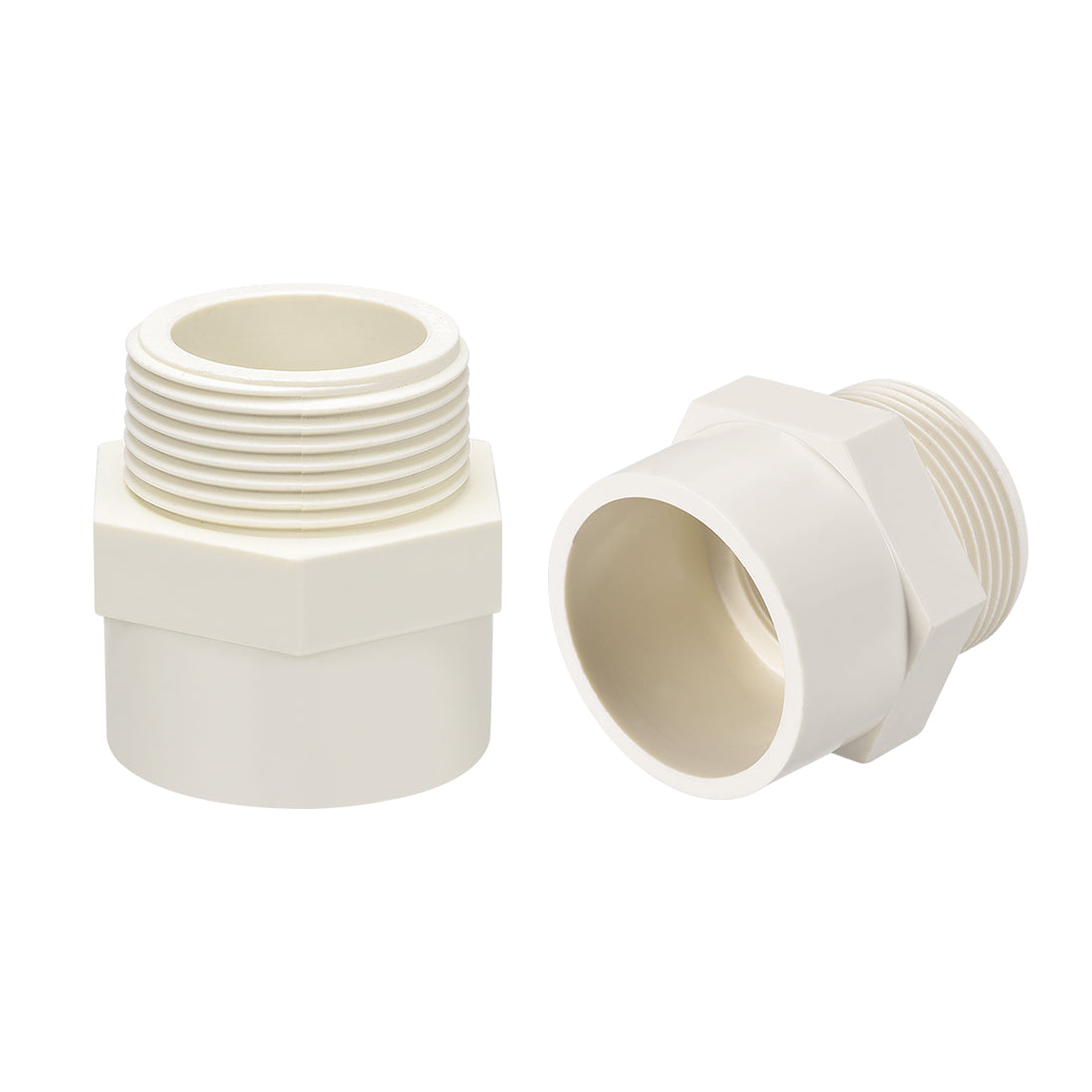 uxcell Uxcell 40mm Slip x G1-1/4 Male Thread PVC Pipe Fitting Adapter Connector 2Pcs