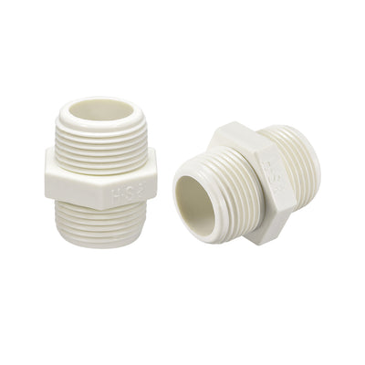 Harfington Uxcell PVC Pipe Fitting Hex Nipple G3/4 x G3/4 Male Thread Adapter Connector 5pcs