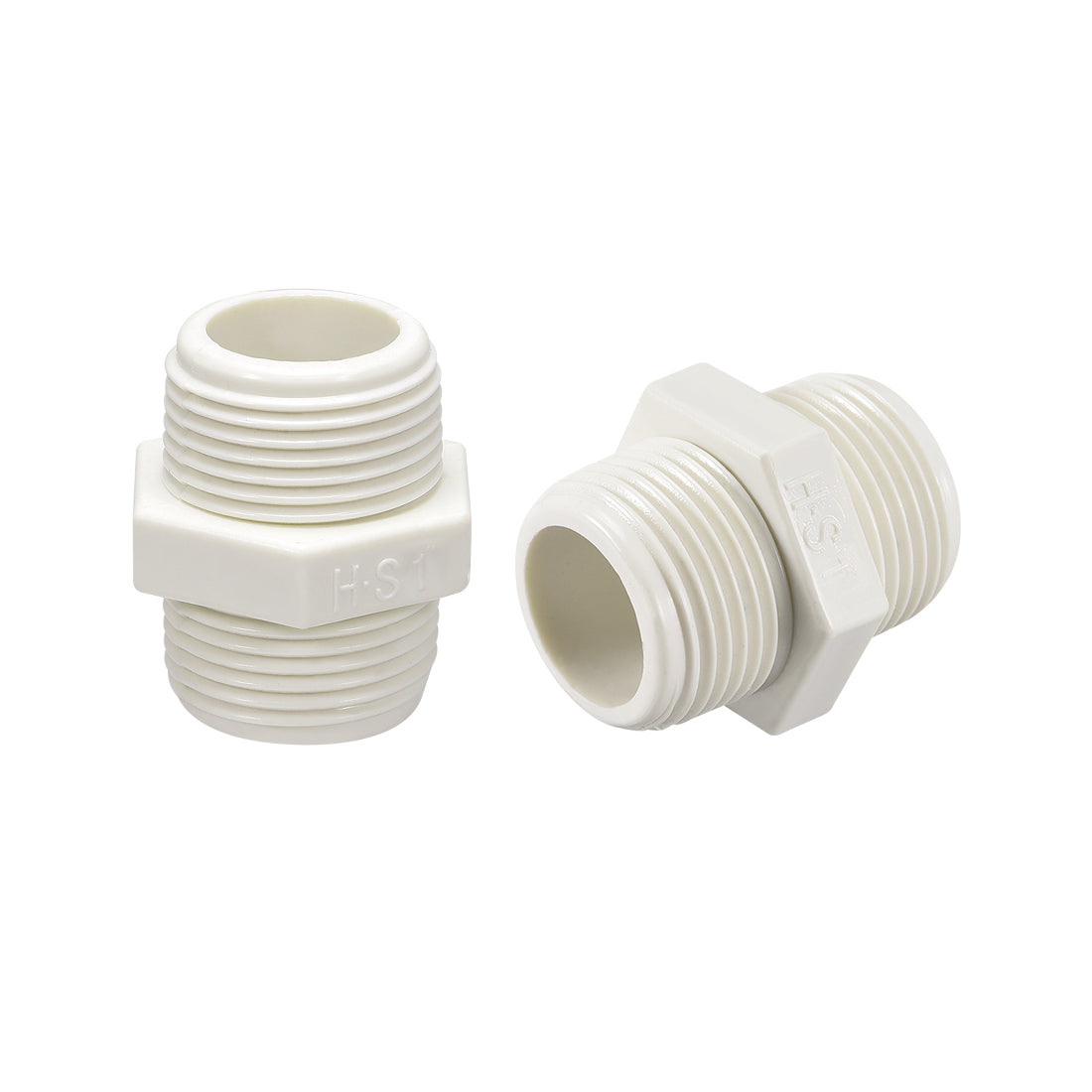 uxcell Uxcell PVC Pipe Fitting Hex Nipple G1 x G1 Male Thread Adapter Connector 10pcs