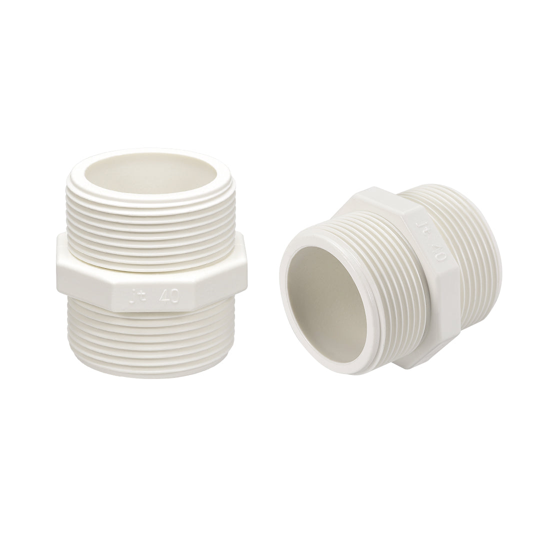 uxcell Uxcell PVC Pipe Fitting Hex Nipple G1-1/4 x G1-1/4 Male Thread Adapter Connector 5pcs